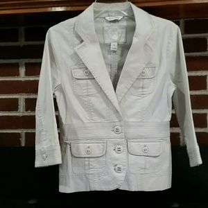 WHBM Cream Denim Blazer